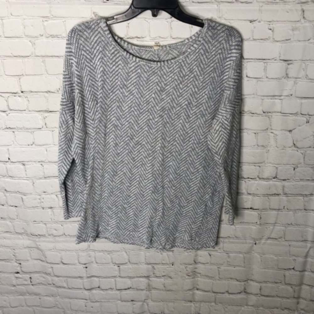 Pinkblush Long Sleeve Gray Chevron Top